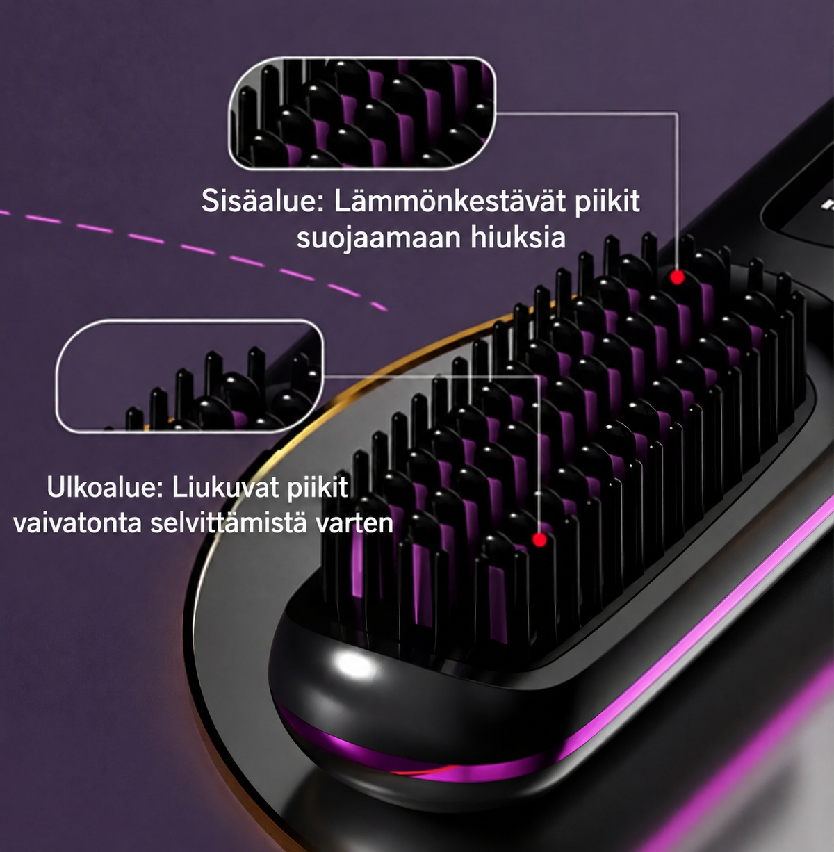 Guméa-harja lyhyille hiuksille