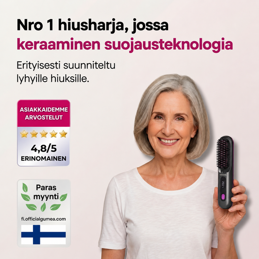 Guméa-harja lyhyille hiuksille