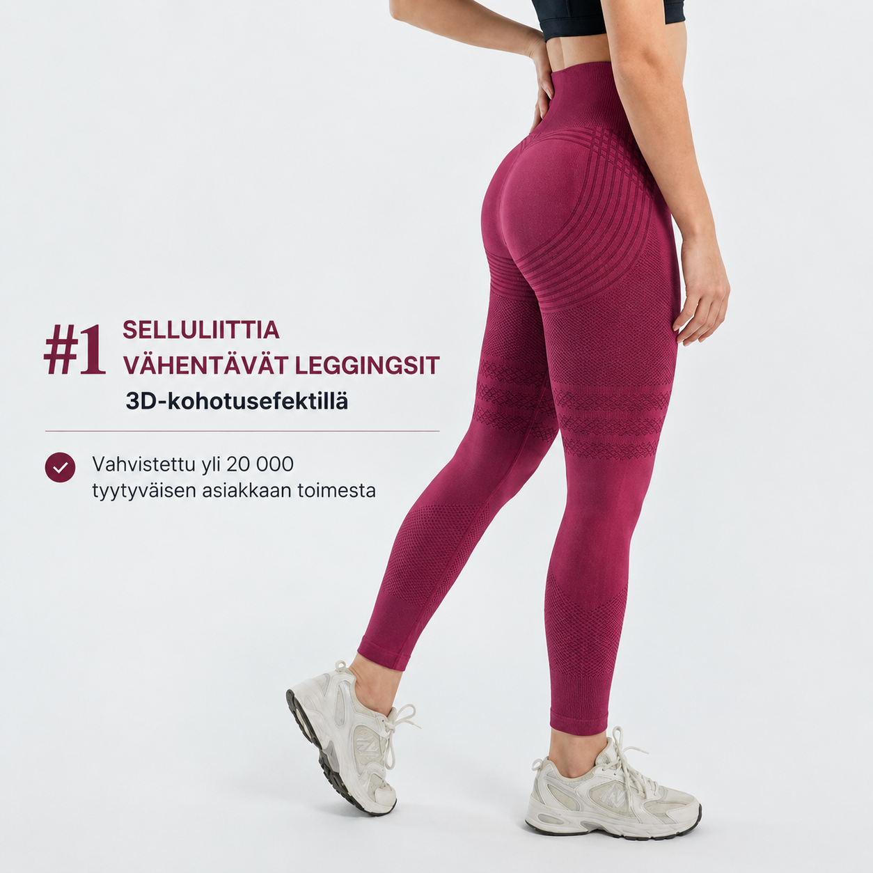 3D-muotoileva legging – Push-up- ja selluliittivaikutus