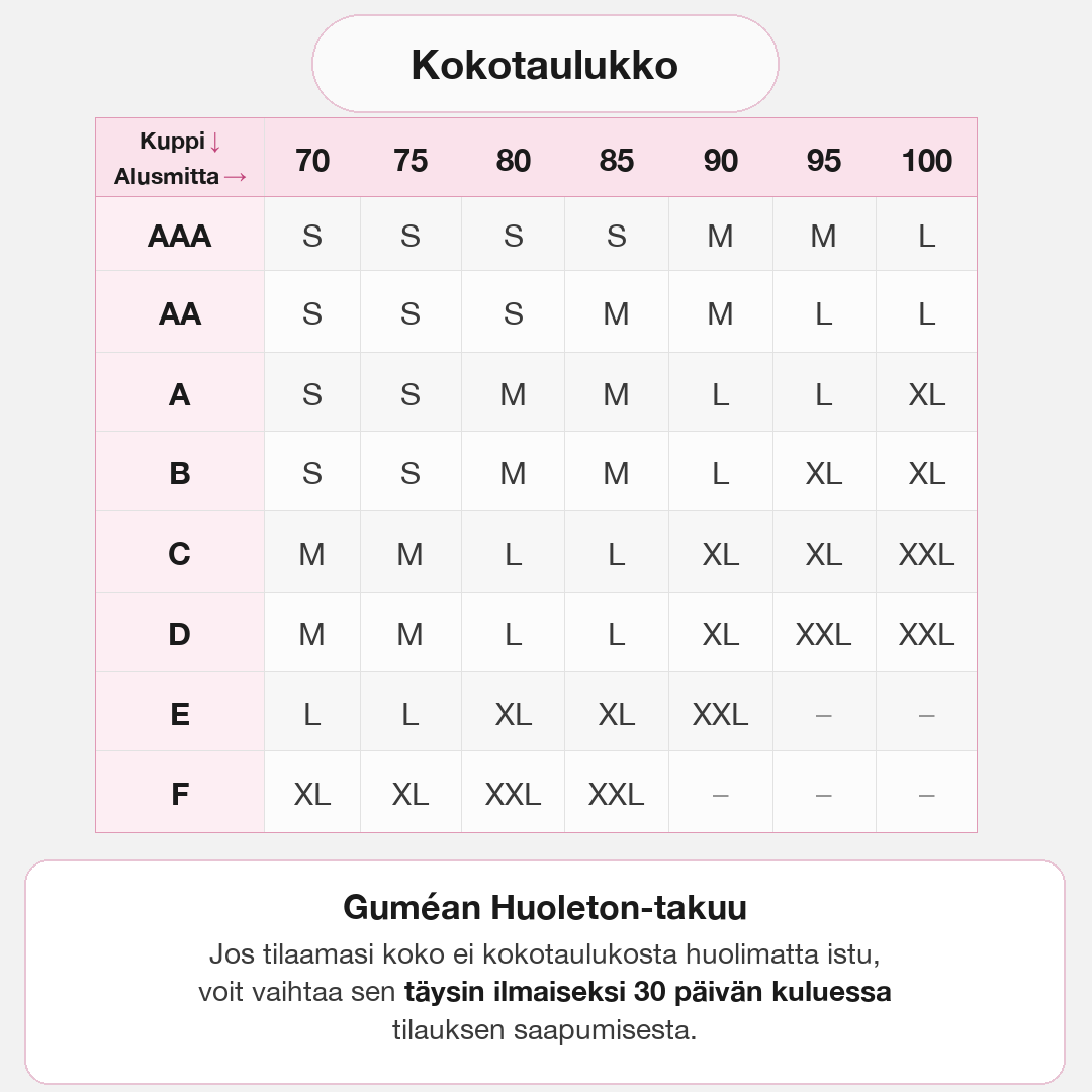 Guméa-mukavuusrintaliivit – saumattomat ja kaarettomat