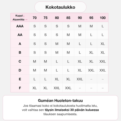 Guméa-mukavuusrintaliivit – saumattomat ja kaarettomat